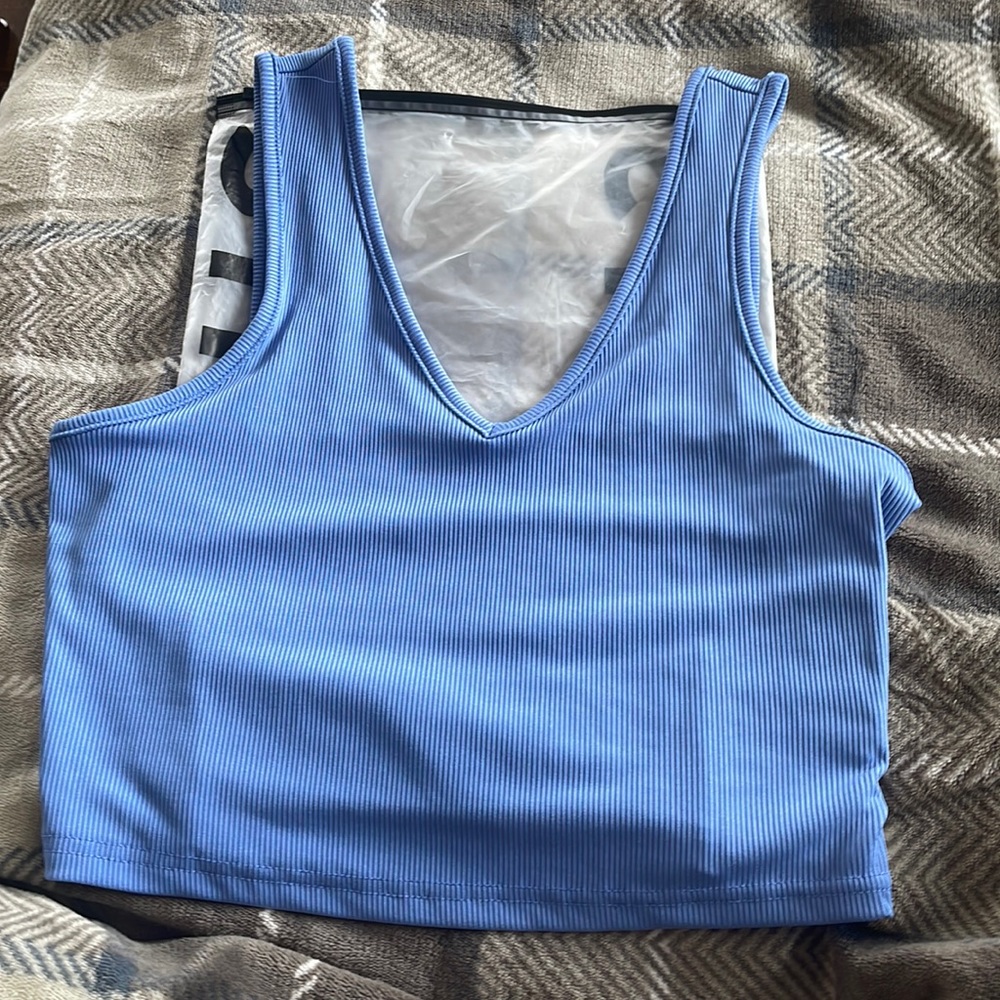 Brand new Baby blue crop top.